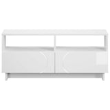 TV Stand 90 x 34.5 x 40 cm High Gloss White Engineered Wood 8011472