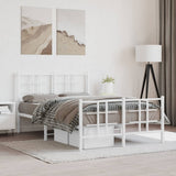 Metal Bed Frame without Mattress with Footboard White 120x200cm 355626