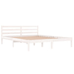 Bed Frame without Mattress Solid Wood Pine 160x200cm White 810441