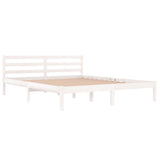 Bed Frame without Mattress Solid Wood Pine 160x200cm White 810441
