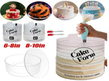 2Pcs Acrylic Cake Mold Round Mousse Cake Form Adjustable Cake Ring Bakery 37471876