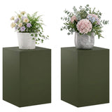 Plant Stand 2 pcs Olive Green 40 x 40 x 60 cm Steel 8012537