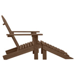 Garden Chair with Ottoman Wood Brown 45701