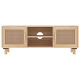 TV Cabinet Brown 105x30x40 cm Solid Wood Pine&Natural Rattan 345617