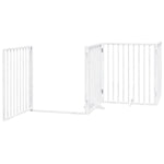 Dog Gate with Door Foldable 12 Panels White 960 cm Poplar Wood 3155568