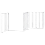 Dog Gate with Door Foldable 12 Panels White 960 cm Poplar Wood 3155568
