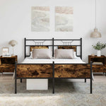 Bed Frame without Mattress Smoked Oak 140x200 cm Engineered Wood 4106927