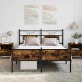 Bed Frame without Mattress Smoked Oak 140x200 cm Engineered Wood 4106927