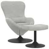 Egg Chair with Footstool Light Grey 63 x 73 x 90 cm Velvet 42002744