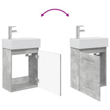 Bathroom Vanity Unit with Tap Concrete Grey 45.5 x 22.5 x 84 cm 889464