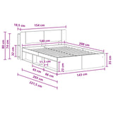 Bed Frame with Storage Concrete Grey 140 x 200 cm 3433385