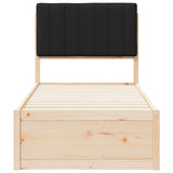 Bed Frame with Upholstered Headboard Black 80 x 200 cm 877801