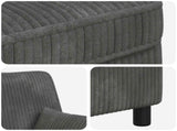 XL Armchair with Cushions Light Grey 1.5 Lines Fabric 42043476