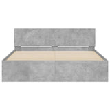 ZNTS Bed Frame without Mattress Concrete Grey 140x200 cm 3207486