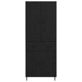 Highboard with Drawer 2 pcs Black Oak Engineered Wood 3416245