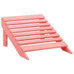Garden Adirondack Chair with Ottoman Solid Fir Wood Pink 315867