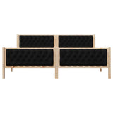 Bed Frame with Headboard Black 200 x 200 cm Solid Pine Wood 3394270