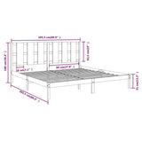 Bed Frame without Mattress White 200x200 cm Solid Wood Pine 3105621