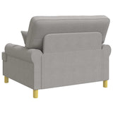 XXL Armchair with Cushions Cloud Grey Fabric 42043517