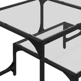 ZNTS Coffee Table with Transparent Glass Top 98.5x50x45 cm Steel 846014