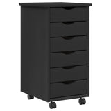 Desk and Rolling Cabinet Set MOSS 2 pcs Black 3438788