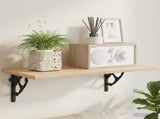 Wall Shelf Brackets 12 pcs Black 14.5 x 14.5 x 3.5 cm Steel 42038908