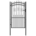 ZNTS Fence Gate with Spear Top Black 103x225 cm Powder-coated Steel 151093