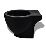 ZNTS Stand Toilet & Bidet Set Black Ceramic 270060