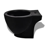 ZNTS Stand Toilet & Bidet Set Black Ceramic 270060