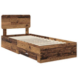 Bed Frame with Headboard Old Wood 100 x 200 cm Engineered Wood 3412416