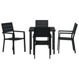 Garden Dining Set 5 pcs Black Powder-Coated Steel 3379143