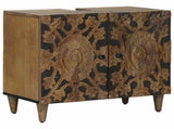 Bathroom Furniture Set with Door 2 pcs Brown Solid Mango Wood 3310108