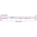 Garden Fence with Hoop Top Steel 1248x80 cm Black 277653