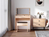Dressing Table with Mirror and Stool, Vanity Makeup Table with Flip Up Mirror, Vanity Desk with T3398P329583
