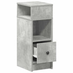 ZNTS Bedside Cabinet with Drawer Concrete Grey 25x31x66 cm 858620