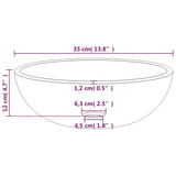 Basin Tempered Glass 35x12 cm Gold 345258