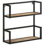 Wall Shelf 60x20x60 cm Rough Mango Wood 321076