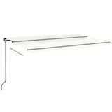 Manual Retractable Awning with LED 500x350 cm Cream 3069222