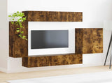 TV Wall Cabinet Set Wall-mounted 6 pcs Smoked Oak 3408957