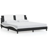 Bed Frame with LED without Mattress "Zadar" Black and White 180x200 cm 3214129