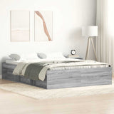 Bed Frame without Mattress Grey Sonoma 135x190 cm Double Double 3203913