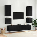 TV Wall Cabinet Black Oak 100 x 35 x 41 cm Engineered Wood 886252