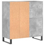 Record Cabinet Concrete Grey 84.5x38x89 cm Engineered Wood 831784