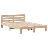 ZNTS Bed Frame without Mattress 120x190 cm Small Double Solid Wood Pine 3309944