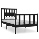 Bed Frame without Mattress Black Solid Wood Small Single 3104092
