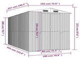 Garden Shed Dark Brown 192x357x223 cm Galvanised Steel 3147462