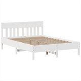 Bed Frame without Mattress White 140x190 cm Solid Wood Pine 3323273