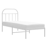 Metal Bed Frame without Mattress with Headboard White 75x190cm 353674