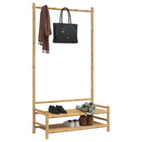 Clothes Rack with Shelves 103x40x183 cm Bamboo 368032