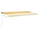 Manual Retractable Awning with LED 600x300 cm Yellow and White 3069803
